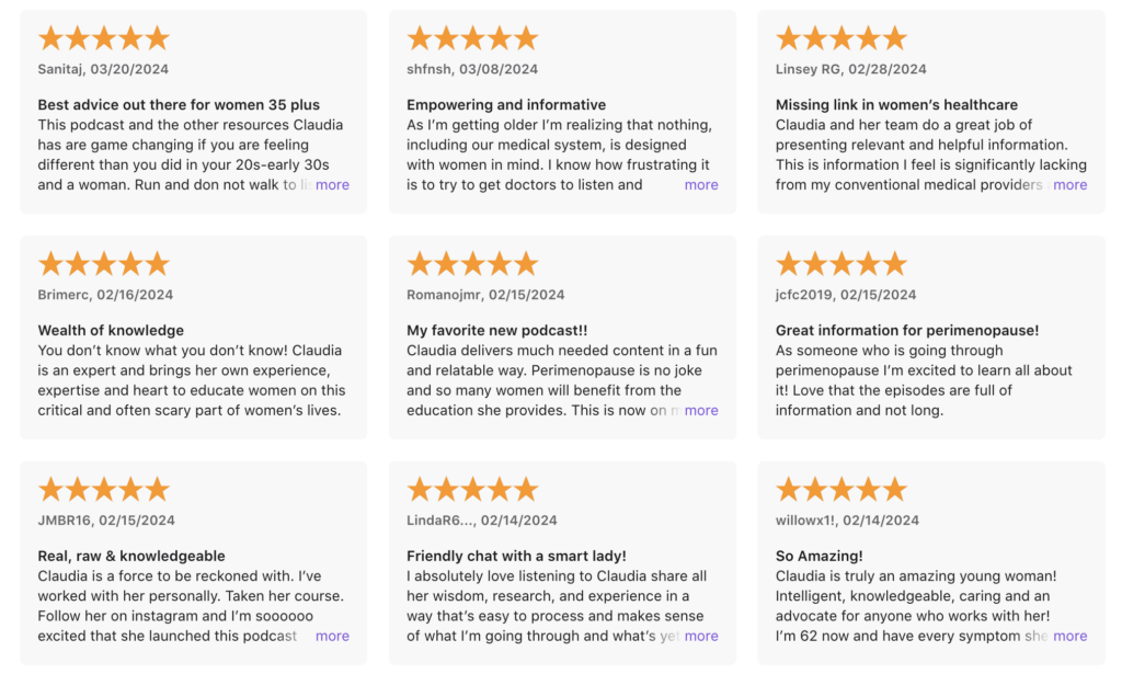 podcast reviews